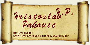 Hristoslav Paković vizit kartica